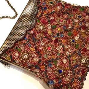 Unique Metal Jeweled Purse